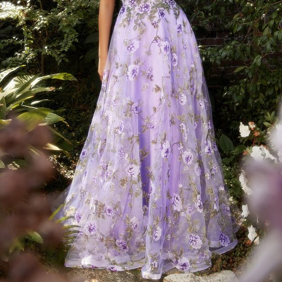 NEW LONG OFF THE SHOULDER SLEEVELESS A-LINE DRESS WITH ZIPPER BACK AL A1135 - Picture 5 of 9